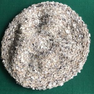 Soft Surroundings Beret Beanie Sparkle Weave Shades of Gray and Gold sz Small